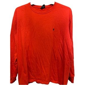 POLO RALPH LAUREN Dark Orange Long Sleeve T Shirt Crewneck Size XL